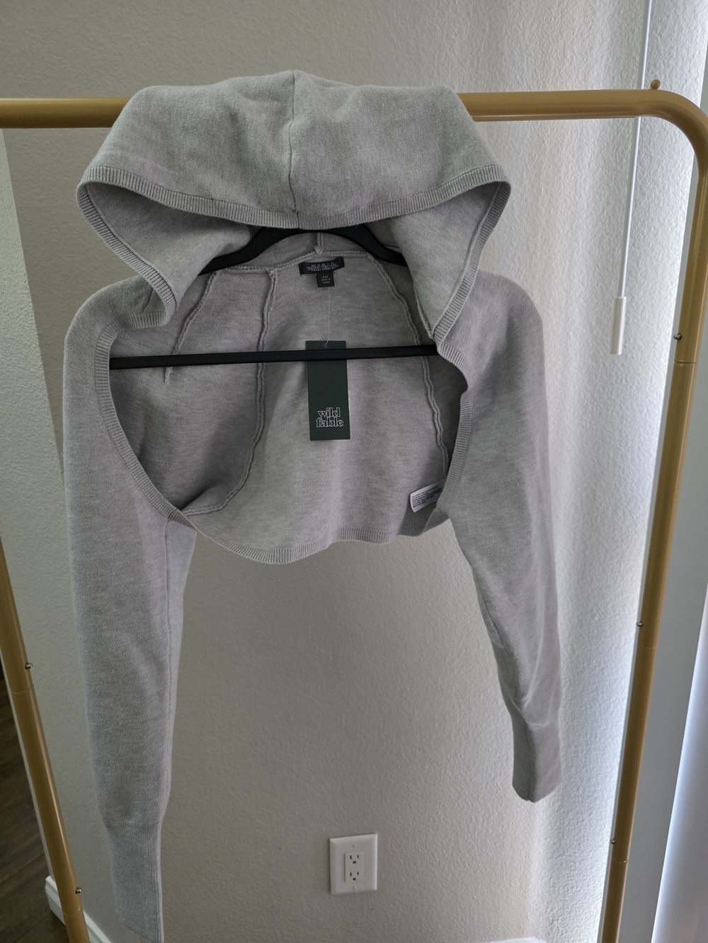 Wilfred Light Gray Cropped Hooded Sweatshirt